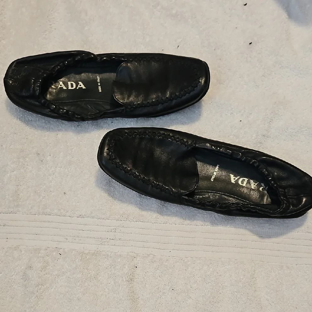 Prada Black Leather Slip-On Loafers - Picture 4 of 8